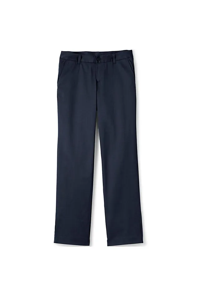 Lands039 End Pants Women Plain Front Stretch Chino Pants Classic Navy