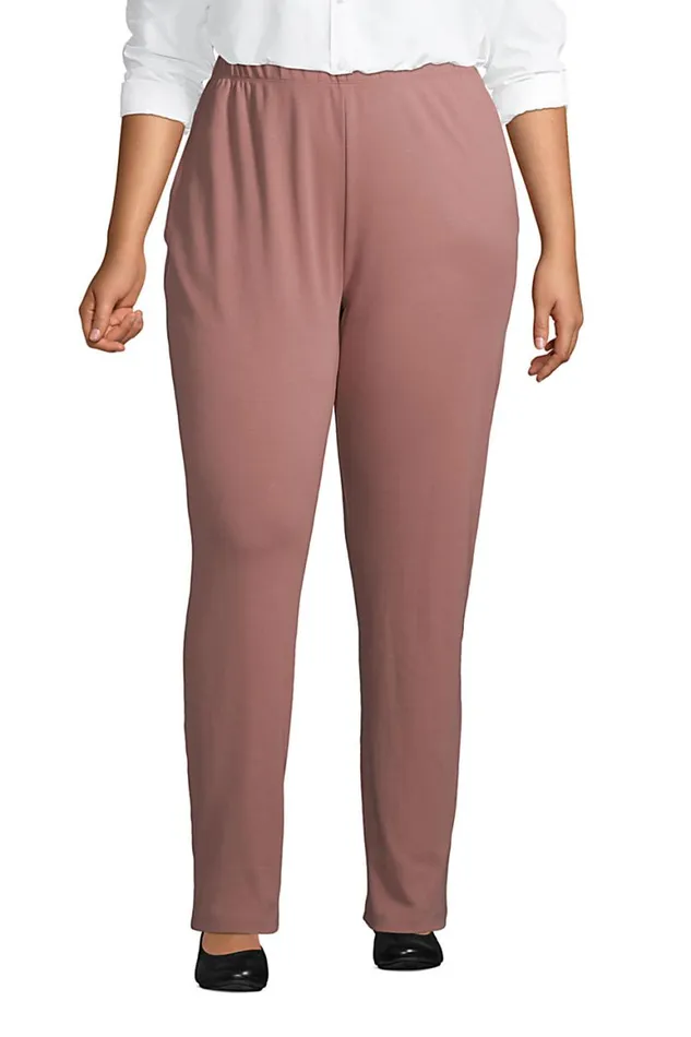 Lands039 End Pants Women Plus Size Sport Knit High Rise Elastic Waist Pull On Pants Mauve Quartz Lands039 End Pants Women Plus Size Sport Knit High Rise Elastic Waist Pull On Pants Mauve Quartz