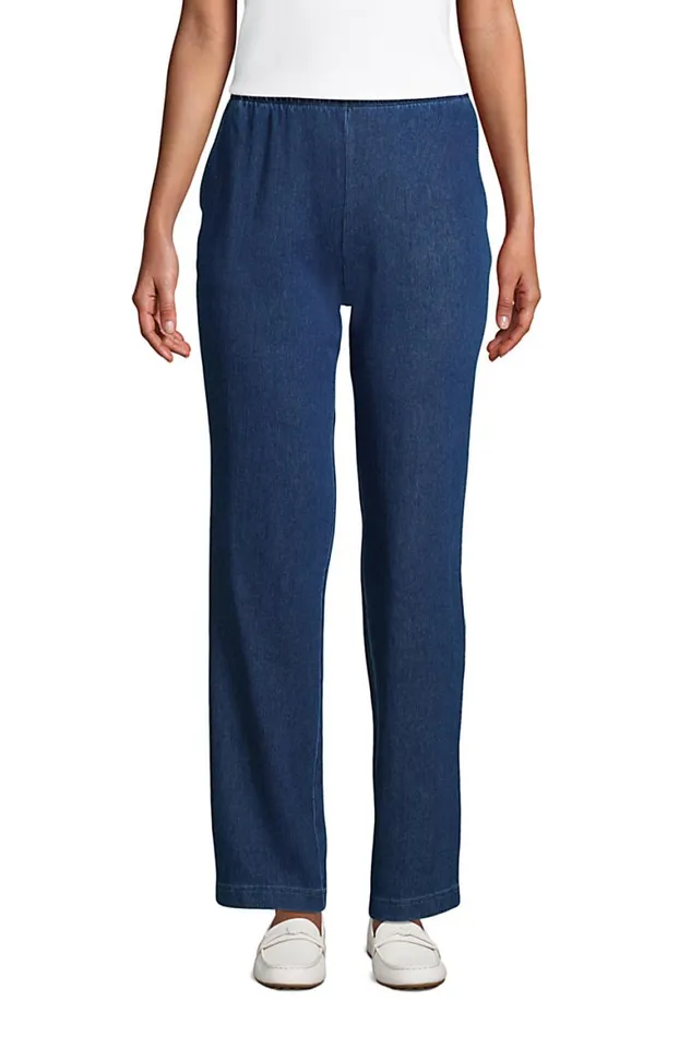 Lands039 End Pants Women Sport Knit Denim High Rise Elastic Waist Pull On Pants Medium Indigo Lands039 End Pants Women Sport Knit Denim High Rise Elastic Waist Pull On Pants Medium Indigo