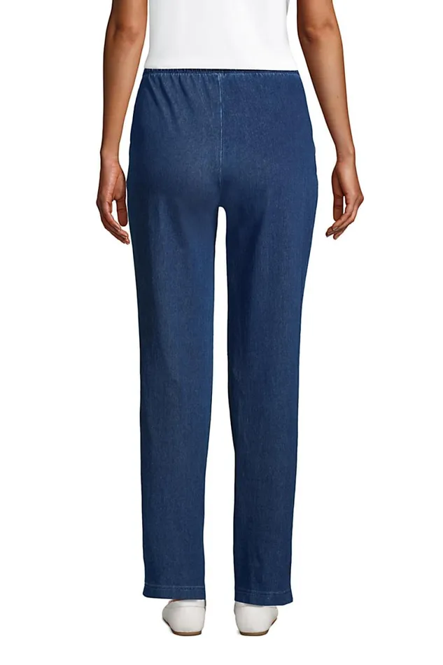 Lands039 End Pants Women Sport Knit Denim High Rise Elastic Waist Pull On Pants Medium Indigo Lands039 End Pants Women Sport Knit Denim High Rise Elastic Waist Pull On Pants Medium Indigo