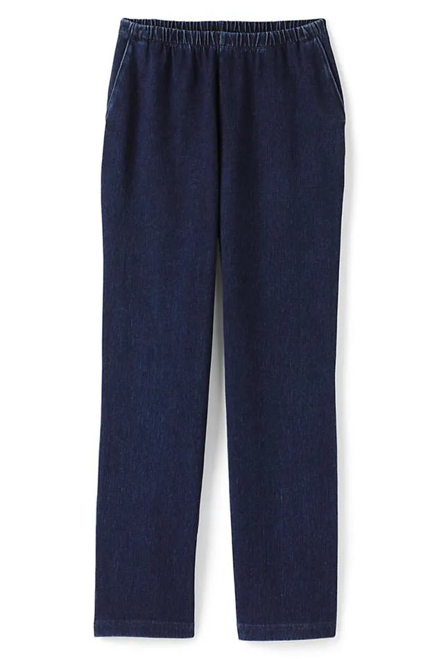Lands039 End Pants Women Sport Knit Denim High Rise Elastic Waist Pull On Pants Medium Indigo Lands039 End Pants Women Sport Knit Denim High Rise Elastic Waist Pull On Pants Medium Indigo