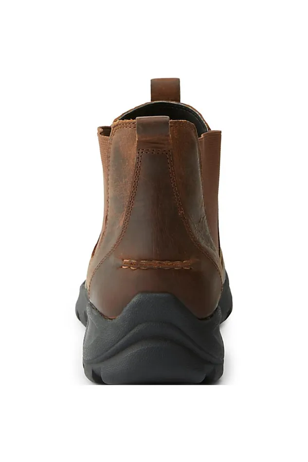 Lands039 End Shoes Men All Weather Suede Leather Slip On Chelsea Boots Rich Mahogany Leather
