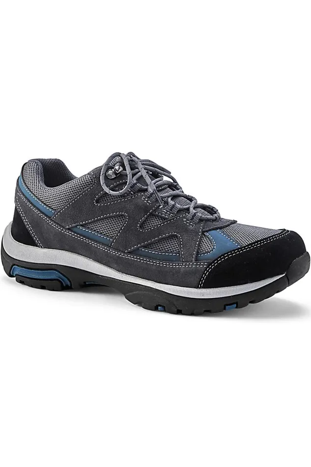 Lands039 End Shoes Men Trekker Suede Leather Hiking Shoes Arctic Gray