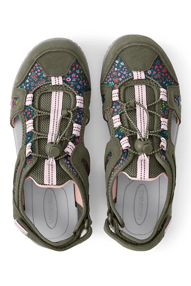 Lands039 End Shoes Women All Weather Closed Toe Sandals Forest Moss