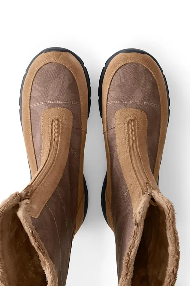 Lands039 End Shoes Women All Weather Insulated Winter Snow Boots Rich Caramel Suede