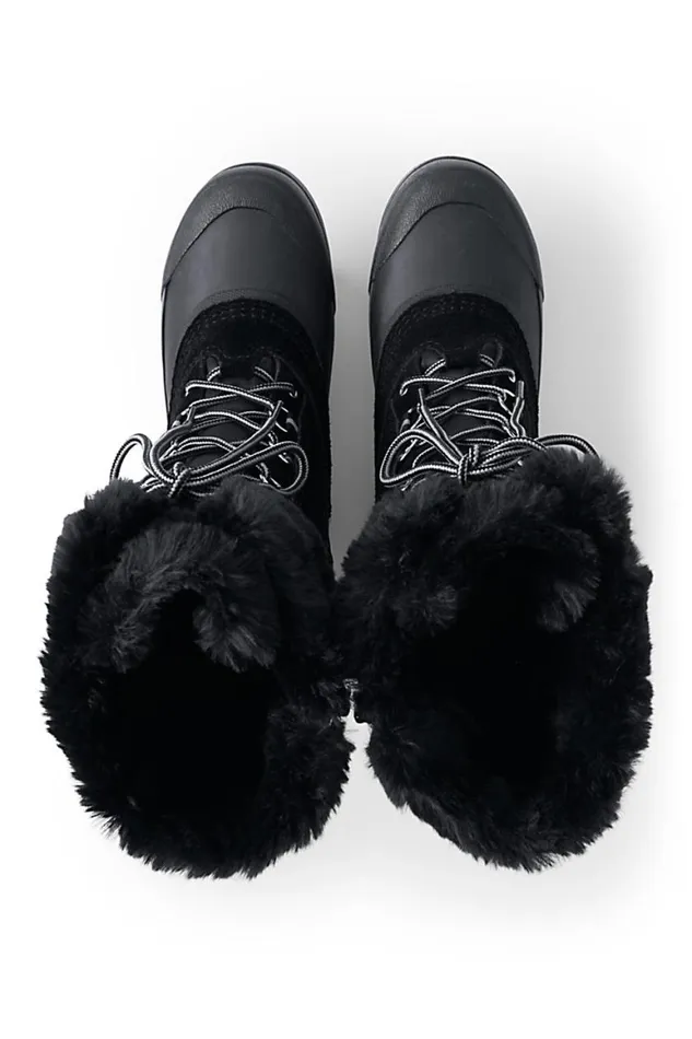 Lands039 End Shoes Women Squall Insulated Winter Snow Boots Black