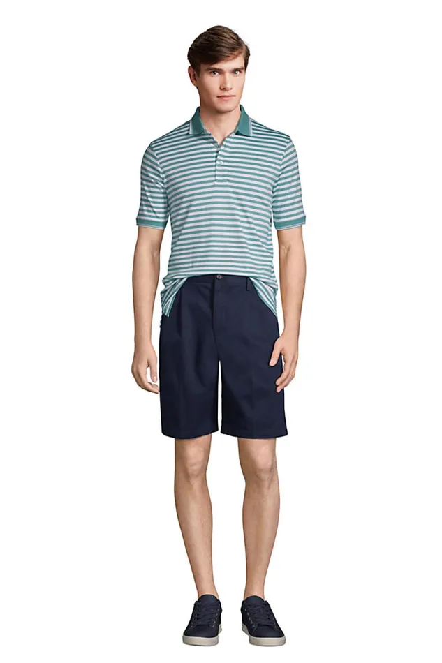 Lands039 End Shorts Men Traditional Fit Pleated 9 Inch No Iron Chino Shorts Radiant Navy Lands039 End Shorts Men Traditional Fit Pleated 9 Inch No Iron Chino Shorts Radiant Navy