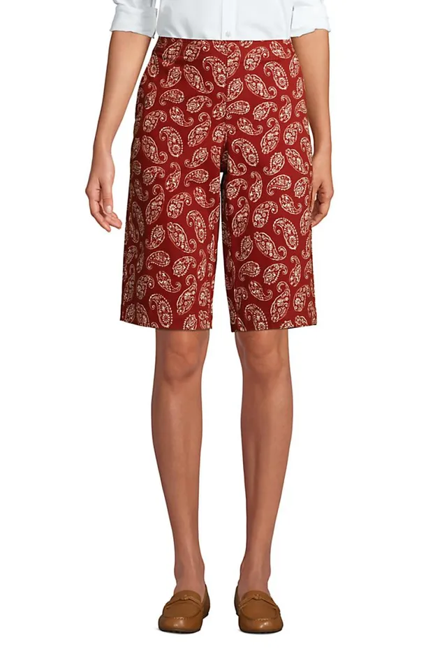Lands039 End Shorts Women Mid Rise Elastic Waist Pull On 12034 Chino Bermuda Shorts Rust Red Lands039 End Shorts Women Mid Rise Elastic Waist Pull On 12034 Chino Bermuda Shorts Rust Red