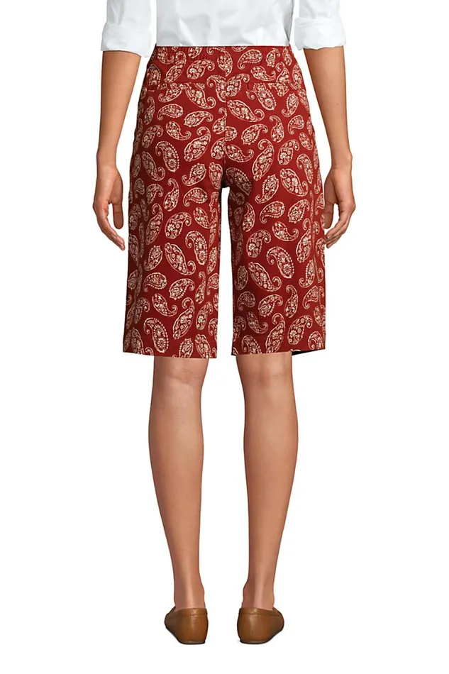 Lands039 End Shorts Women Mid Rise Elastic Waist Pull On 12034 Chino Bermuda Shorts Rust Red Lands039 End Shorts Women Mid Rise Elastic Waist Pull On 12034 Chino Bermuda Shorts Rust Red