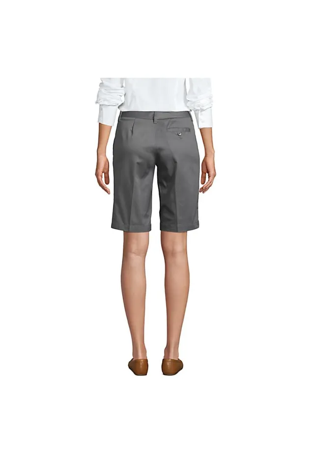 Lands039 End Shorts Women Plain Front Blend Chino Shorts Arctic Gray Lands039 End Shorts Women Plain Front Blend Chino Shorts Arctic Gray