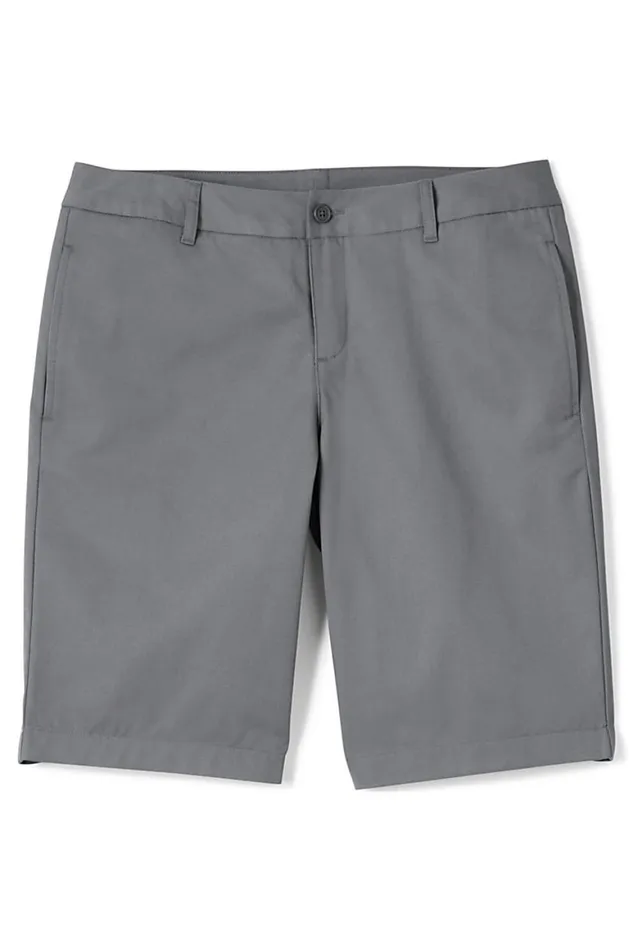 Lands039 End Shorts Women Plain Front Blend Chino Shorts Arctic Gray Lands039 End Shorts Women Plain Front Blend Chino Shorts Arctic Gray