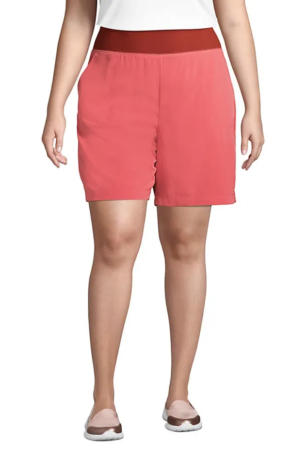 Lands039 End Shorts Women Plus Size 7034 High Rise Everyday Active Shorts Soft Mojave Rose Colorblock Lands039 End Shorts Women Plus Size 7034 High Rise Everyday Active Shorts Soft Mojave Rose Colorblock