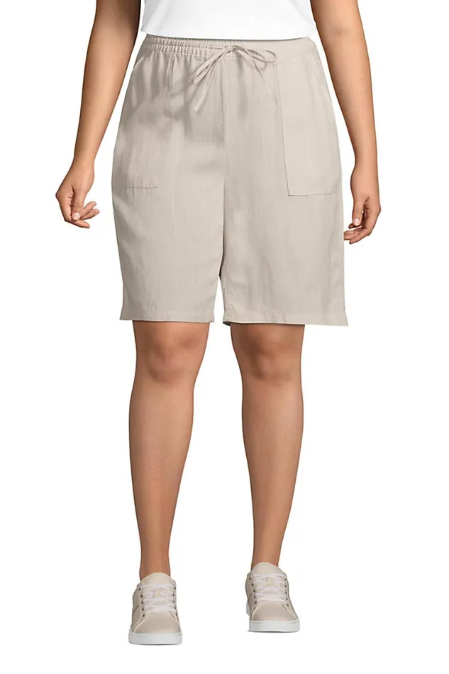 Lands039 End Shorts Women Plus Size High Rise Pull On Elastic Waist 10034 Linen Bermuda Shorts Flax Linen Lands039 End Shorts Women Plus Size High Rise Pull On Elastic Waist 10034 Linen Bermuda Shorts Flax Linen