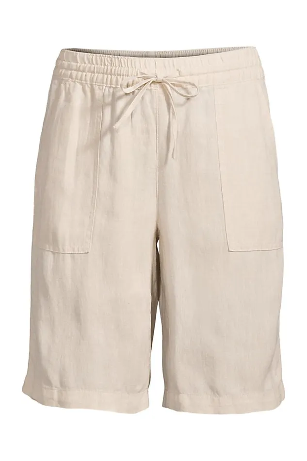 Lands039 End Shorts Women Plus Size High Rise Pull On Elastic Waist 10034 Linen Bermuda Shorts Flax Linen Lands039 End Shorts Women Plus Size High Rise Pull On Elastic Waist 10034 Linen Bermuda Shorts Flax Linen