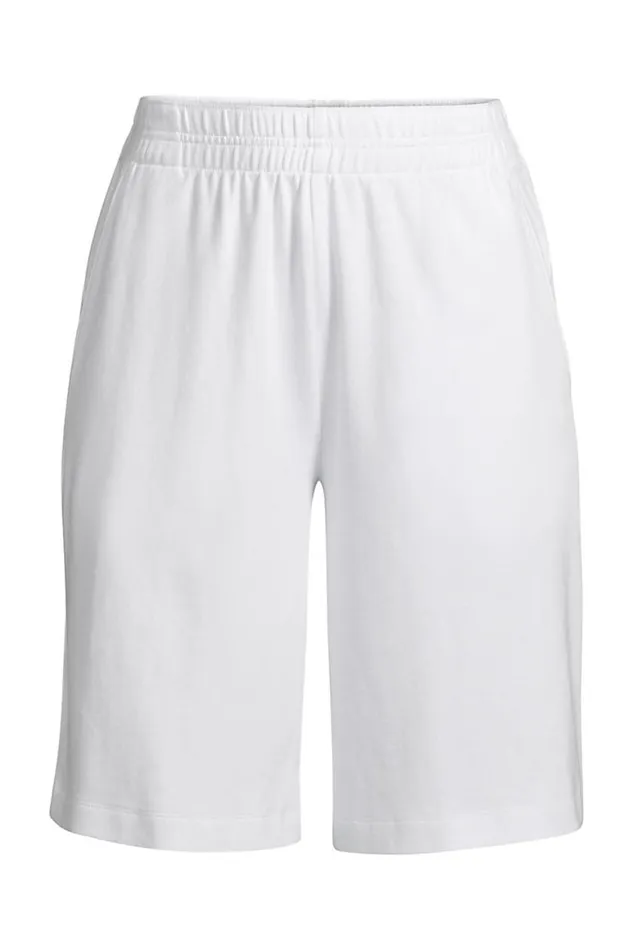 Lands039 End Shorts Women Sport Knit High Rise Elastic Waist Pull On 10034 Bermuda Shorts White Lands039 End Shorts Women Sport Knit High Rise Elastic Waist Pull On 10034 Bermuda Shorts White