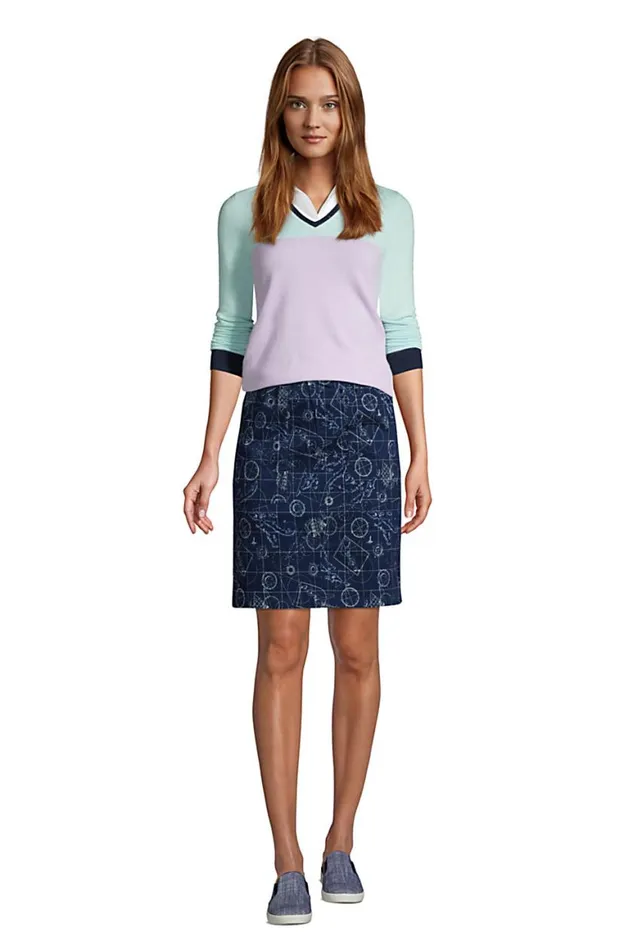 Lands039 End Skirts and Skorts Women Petite Mid Rise Elastic Waist Pull On Chino Skort Crisp Peach Stripe Palm Lands039 End Skirts and Skorts Women Petite Mid Rise Elastic Waist Pull On Chino Skort Crisp Peach Stripe Palm