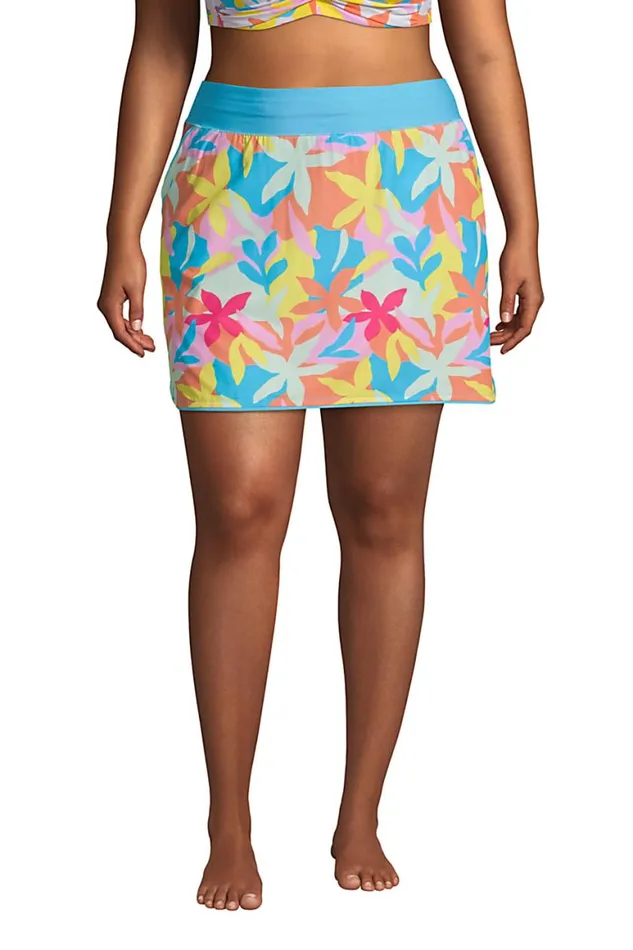 Lands039 End Skirts and Skorts Women Plus Size Quick Dry Elastic Waist Active Board Skort Swim Skirt Turquoise Multi Graphic Floral Lands039 End Skirts and Skorts Women Plus Size Quick Dry Elastic Waist Active Board Skort Swim Skirt Turquoise Multi Graphic Floral