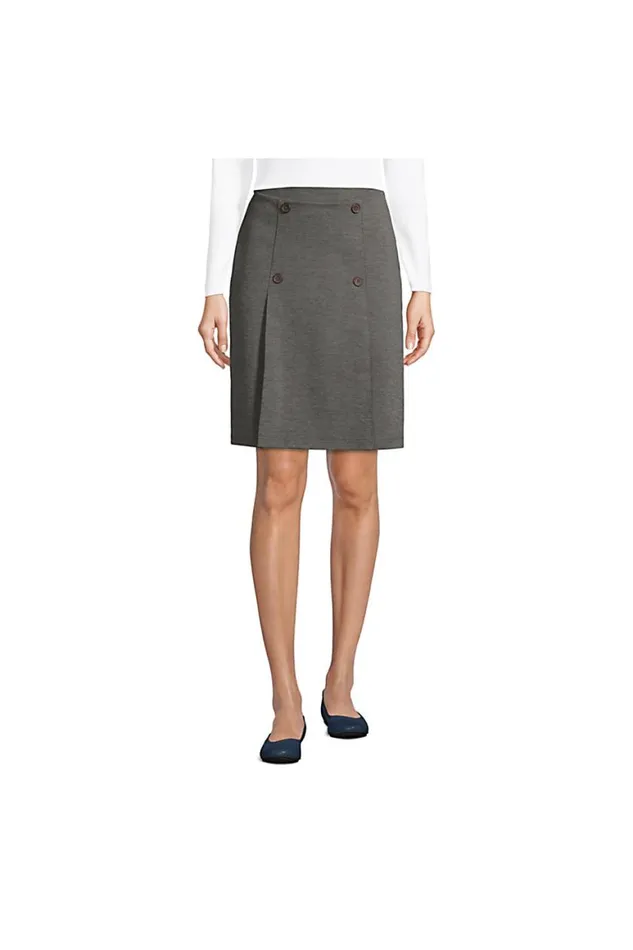 Lands039 End Skirts and Skorts Women Ponte Button Front Skort Charcoal Heather Lands039 End Skirts and Skorts Women Ponte Button Front Skort Charcoal Heather