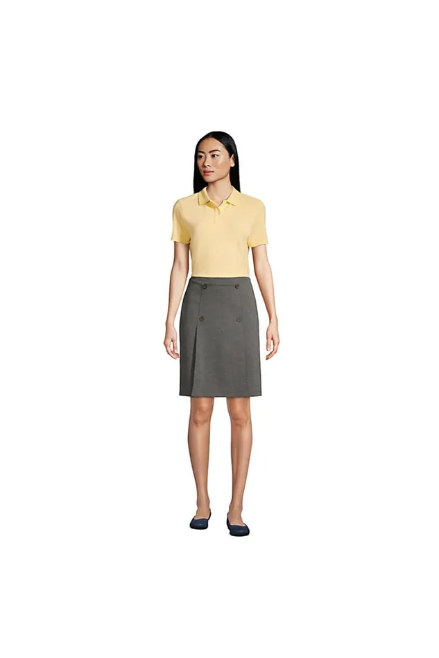 Lands039 End Skirts and Skorts Women Ponte Button Front Skort Charcoal Heather