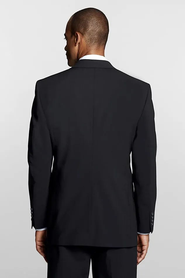 Lands039 End Sportcoats and Blazers Men Dress Code Washable Wool Blend Suit Coat Black Lands039 End Sportcoats and Blazers Men Dress Code Washable Wool Blend Suit Coat Black