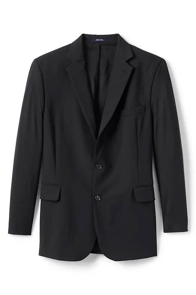 Lands039 End Sportcoats and Blazers Men Dress Code Washable Wool Blend Suit Coat Black Lands039 End Sportcoats and Blazers Men Dress Code Washable Wool Blend Suit Coat Black