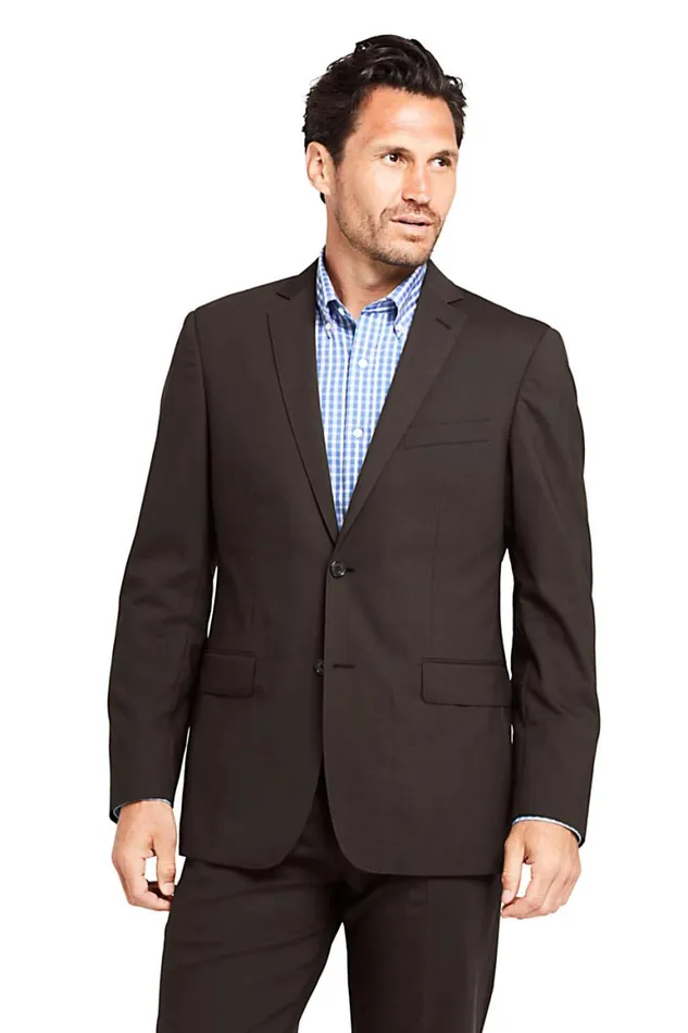 Lands039 End Suits and Separates Men Traditional Fit Comfortfirst Yearrounder Suit Jacket Brown