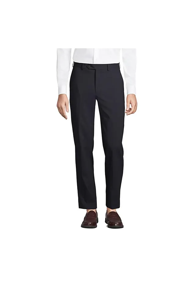Lands039 End Suits and Separates Men Washable Wool Tailored Plain Front Trousers True Navy Lands039 End Suits and Separates Men Washable Wool Tailored Plain Front Trousers True Navy