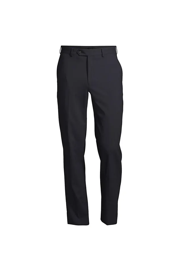Lands039 End Suits and Separates Men Washable Wool Tailored Plain Front Trousers True Navy Lands039 End Suits and Separates Men Washable Wool Tailored Plain Front Trousers True Navy