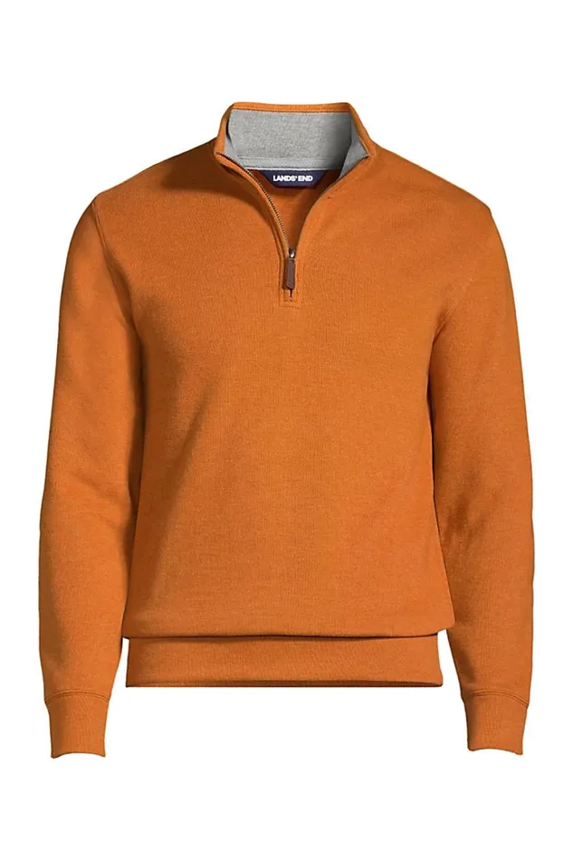 Lands039 End Sweaters Men Big Bedford Rib Heather Quarter Zip Sweater Burnt Caramel Heather Lands039 End Sweaters Men Big Bedford Rib Heather Quarter Zip Sweater Burnt Caramel Heather