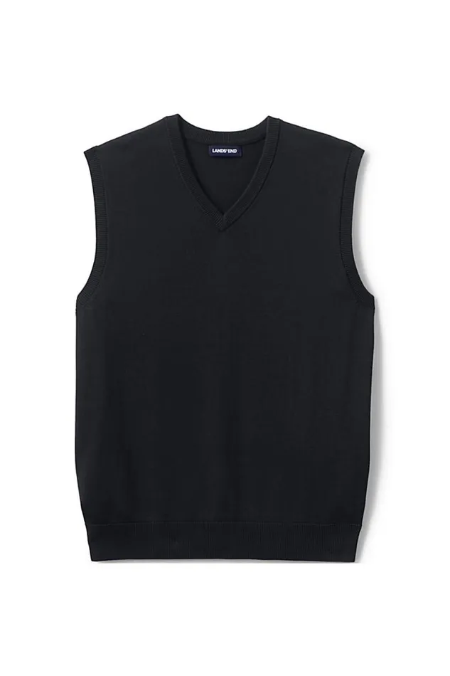 Lands039 End Sweaters Men Cotton Modal Fine Gauge Sweater Vest Black Lands039 End Sweaters Men Cotton Modal Fine Gauge Sweater Vest Black