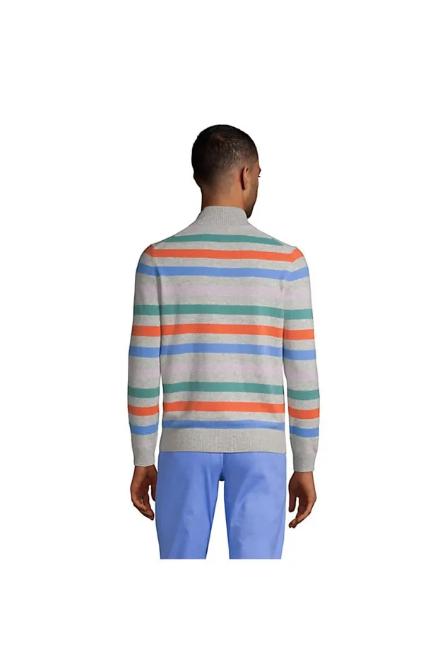 Lands039 End Sweaters Men Fine Gauge Cashmere Quarter Zip Stripe Light Stone Stripe Lands039 End Sweaters Men Fine Gauge Cashmere Quarter Zip Stripe Light Stone Stripe