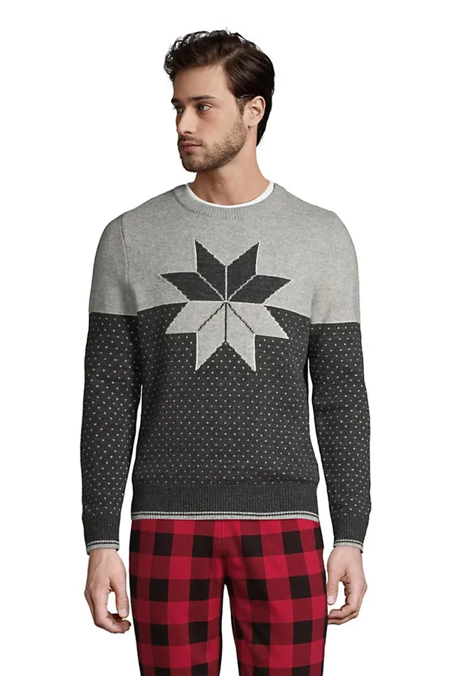 Lands039 End Sweaters Men Lighthouse Hunters Star Crewneck Sweater Dark Charcoal Birdseye Lands039 End Sweaters Men Lighthouse Hunters Star Crewneck Sweater Dark Charcoal Birdseye