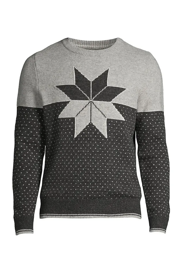 Lands039 End Sweaters Men Lighthouse Hunters Star Crewneck Sweater Dark Charcoal Birdseye Lands039 End Sweaters Men Lighthouse Hunters Star Crewneck Sweater Dark Charcoal Birdseye