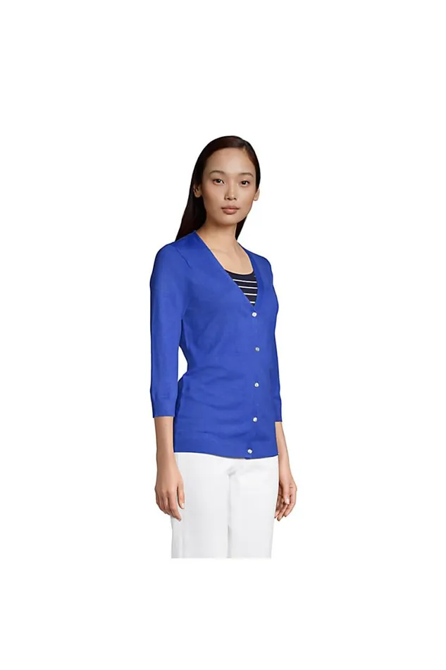 Lands039 End Sweaters Women 34 Sleeve Performance Cardigan Sweater Black Lands039 End Sweaters Women 34 Sleeve Performance Cardigan Sweater Black