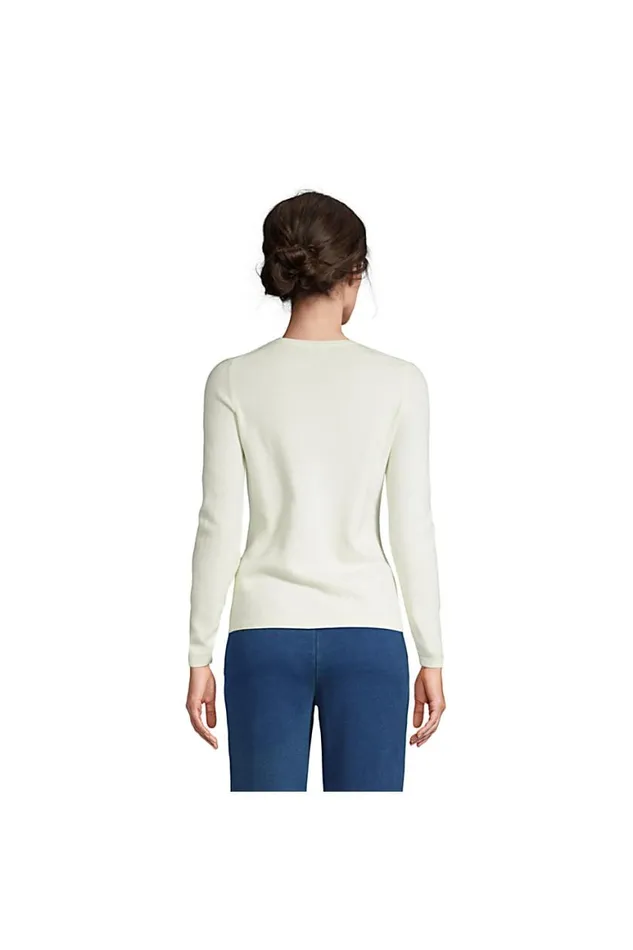 Lands039 End Sweaters Women Cashmere Crewneck Sweater Fresh Ivory