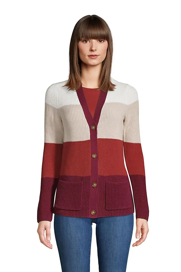 Lands039 End Sweaters Women Cotton Drifter Cardigan Colorblock Sweater Rich Burgundy Colorblock Lands039 End Sweaters Women Cotton Drifter Cardigan Colorblock Sweater Rich Burgundy Colorblock