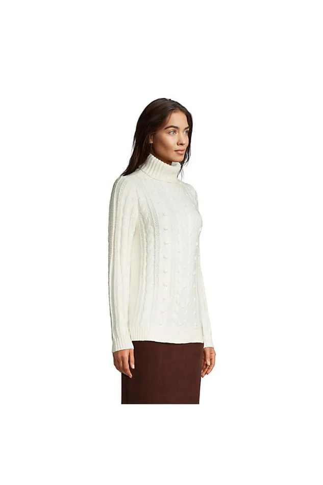 Lands039 End Sweaters Women Cozy Lofty Bobble Turtleneck Sweater Ivory Lands039 End Sweaters Women Cozy Lofty Bobble Turtleneck Sweater Ivory