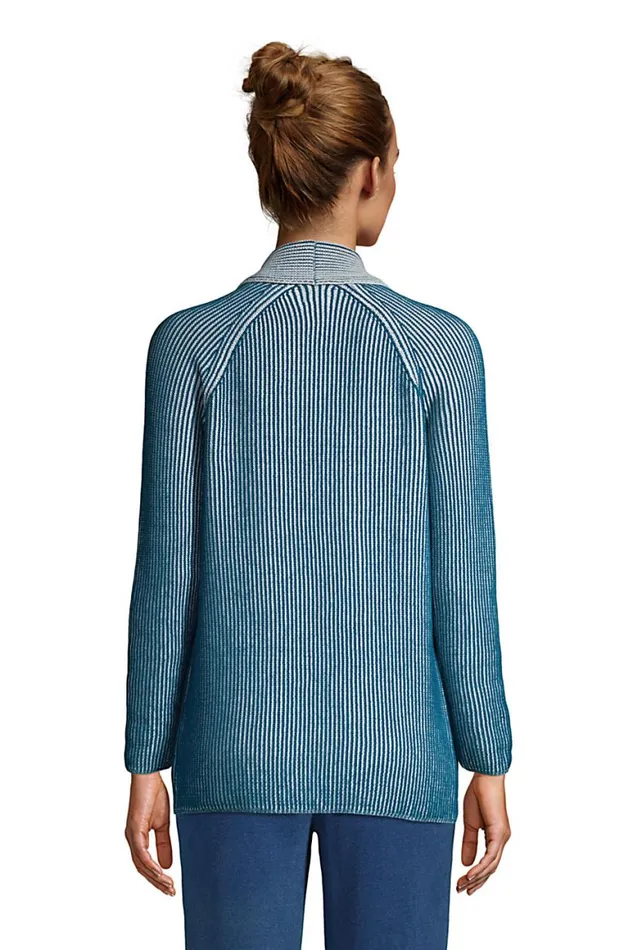 Lands039 End Sweaters Women Drifter Shaker Open Cardigan Sweater Baltic Teal Plaited Lands039 End Sweaters Women Drifter Shaker Open Cardigan Sweater Baltic Teal Plaited