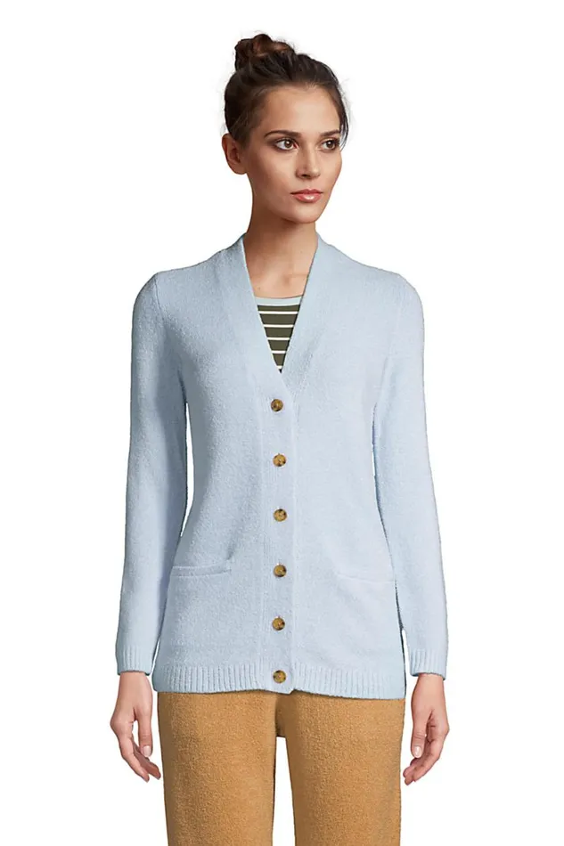 Lands039 End Sweaters Women Lounge V Neck Cardigan Sweater Slounge Soft Blue Haze Lands039 End Sweaters Women Lounge V Neck Cardigan Sweater Slounge Soft Blue Haze