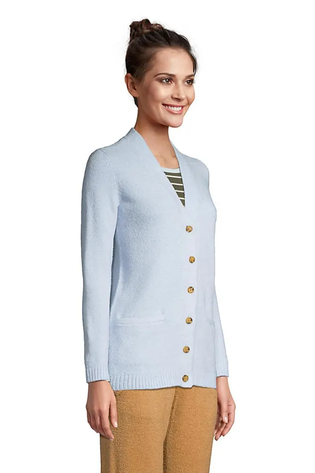 Lands039 End Sweaters Women Lounge V Neck Cardigan Sweater Slounge Soft Blue Haze Lands039 End Sweaters Women Lounge V Neck Cardigan Sweater Slounge Soft Blue Haze