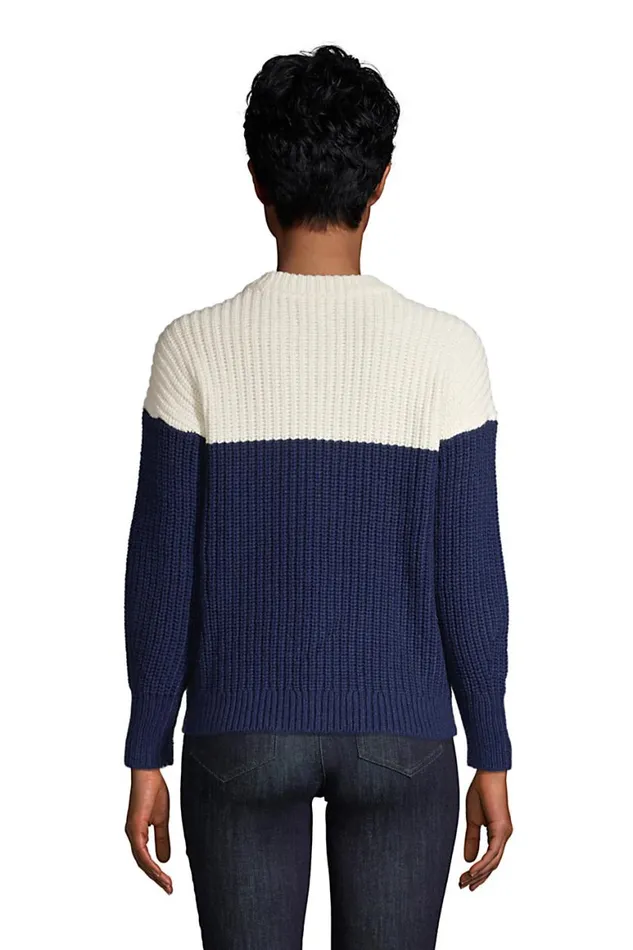Lands039 End Sweaters Women Patchwork Crew Neck Sweater Rainbow Hunter Star Lands039 End Sweaters Women Patchwork Crew Neck Sweater Rainbow Hunter Star