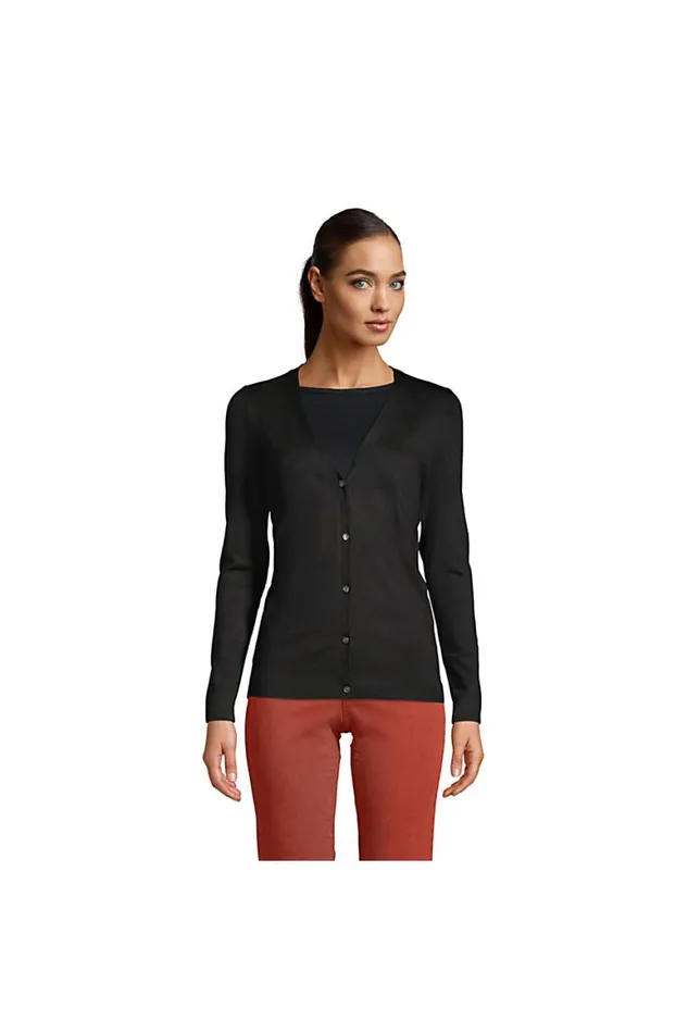 Lands039 End Sweaters Women Performance Cardigan Sweater Black