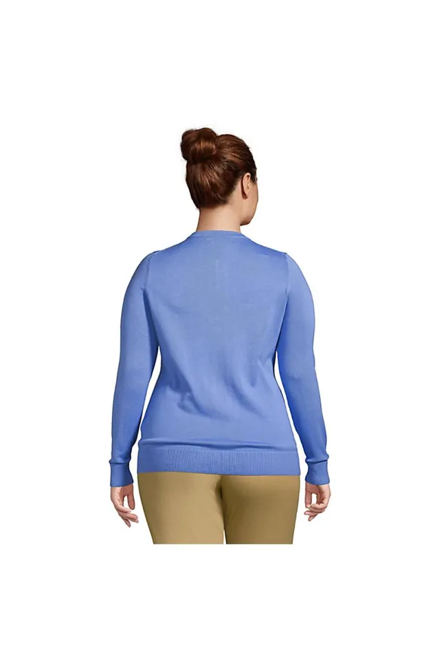 Lands039 End Sweaters Women Plus Size Cotton Modal Crew Cardigan Black Lands039 End Sweaters Women Plus Size Cotton Modal Crew Cardigan Black