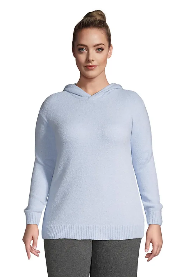 Lands039 End Sweaters Women Plus Size Lounge Hooded Pullover Sweater Slounge Soft Blue Haze Lands039 End Sweaters Women Plus Size Lounge Hooded Pullover Sweater Slounge Soft Blue Haze