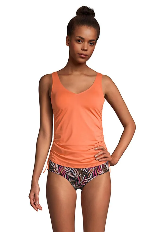 Lands039 End Swimsuits Women Chlorine Resistant Adjustable Vneck Underwire Tankini Top Swimsuit Adjustable Straps Papaya Orange Lands039 End Swimsuits Women Chlorine Resistant Adjustable Vneck Underwire Tankini Top Swimsuit Adjustable Straps Papaya Orange