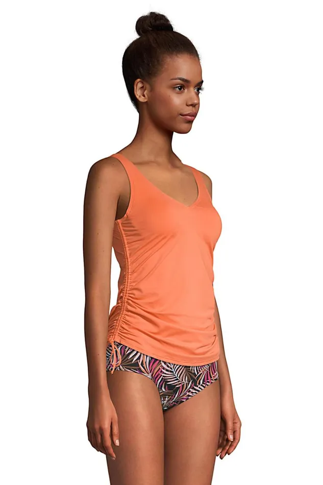 Lands039 End Swimsuits Women Chlorine Resistant Adjustable Vneck Underwire Tankini Top Swimsuit Adjustable Straps Papaya Orange Lands039 End Swimsuits Women Chlorine Resistant Adjustable Vneck Underwire Tankini Top Swimsuit Adjustable Straps Papaya Orange