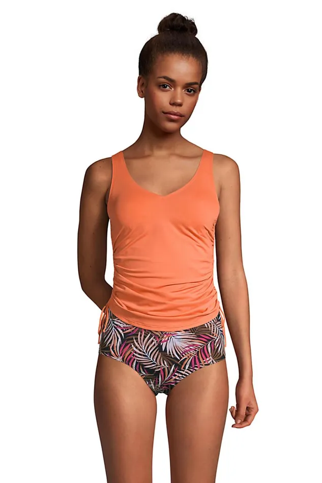Lands039 End Swimsuits Women Chlorine Resistant Adjustable Vneck Underwire Tankini Top Swimsuit Adjustable Straps Papaya Orange Lands039 End Swimsuits Women Chlorine Resistant Adjustable Vneck Underwire Tankini Top Swimsuit Adjustable Straps Papaya Orange