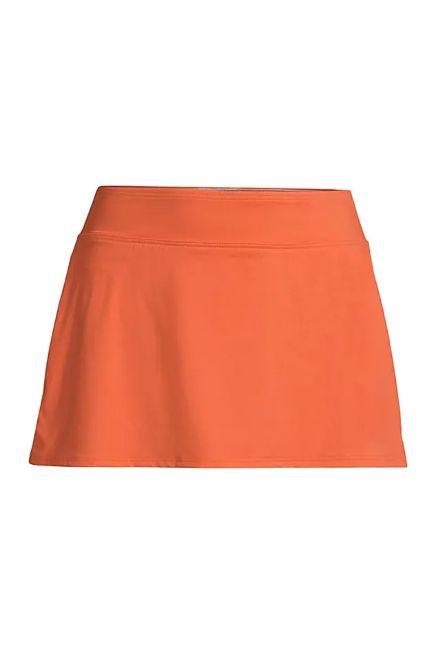 Lands039 End Swimsuits Women Chlorine Resistant Mini Swim Skirt Swim Bottoms Papaya Orange