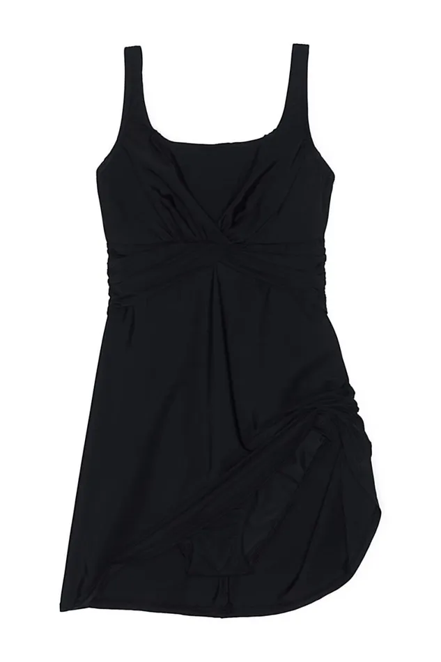 Lands039 End Swimsuits Women Ddcup Slender Tummy Control Chlorine Resistant Underwire Swim Dress One Piece Swimsuit Black Lands039 End Swimsuits Women Ddcup Slender Tummy Control Chlorine Resistant Underwire Swim Dress One Piece Swimsuit Black