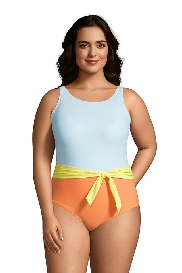 Lands039 End Swimsuits Women Plus Size Chlorine Resistant Tummy Control High Neck Belted One Piece Swimsuit Pineapple Bliss Lands039 End Swimsuits Women Plus Size Chlorine Resistant Tummy Control High Neck Belted One Piece Swimsuit Pineapple Bliss